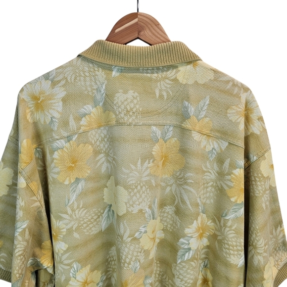 Tommy Bahama Mens Hawaiian Hibiscus Print Cotton Polo Shirt XXL Coastal Beachy - Picture 8 of 13